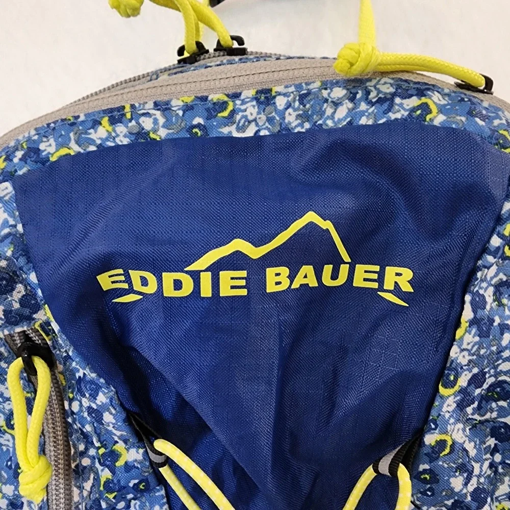 Eddie Bauer Stowaway 20L Backpack Blue Neon Yellow Bungee Hiking Bag Packable